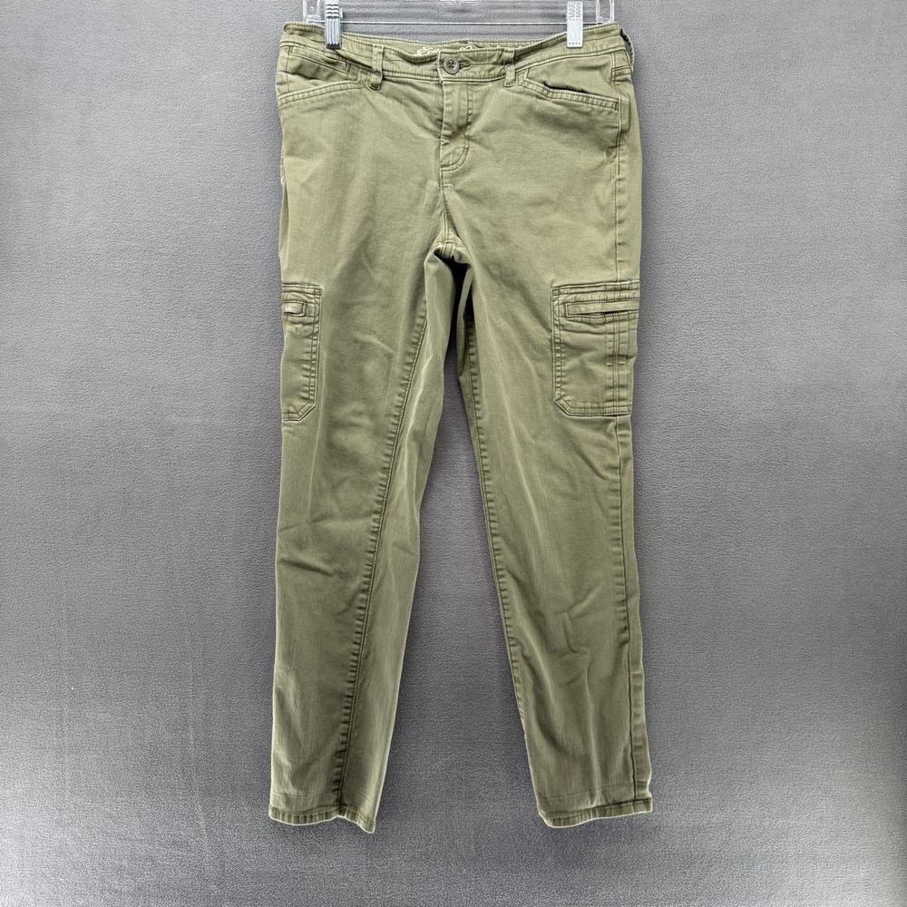 Eddie Bauer Mens Olive Green Cargo Pants Slightly Curvy Slim Straight Size 6